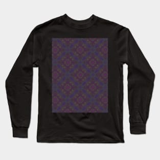 Dark Purple and Dark Green Circular Pattern - WelshDesignsTP003 Long Sleeve T-Shirt